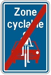 Fin de la zone cyclable.